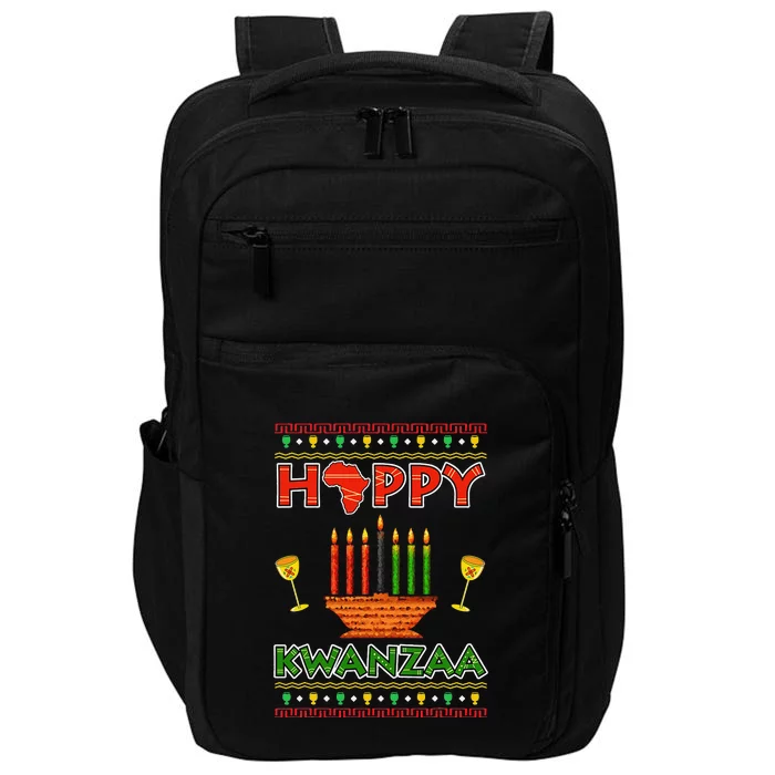 Happy Kwanzaa Kinara Candles African American Christmas Xmas Impact Tech Backpack