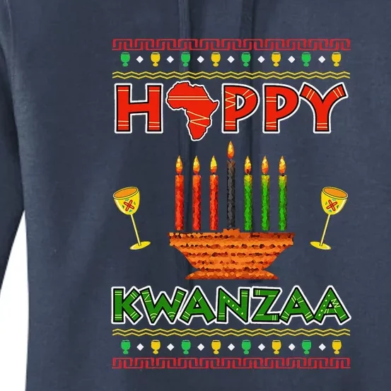 Happy Kwanzaa Kinara Candles African American Christmas Xmas Women's Pullover Hoodie