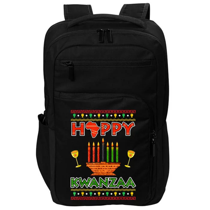 Happy Kwanzaa Kinara Candles African American Christmas Xmas Impact Tech Backpack