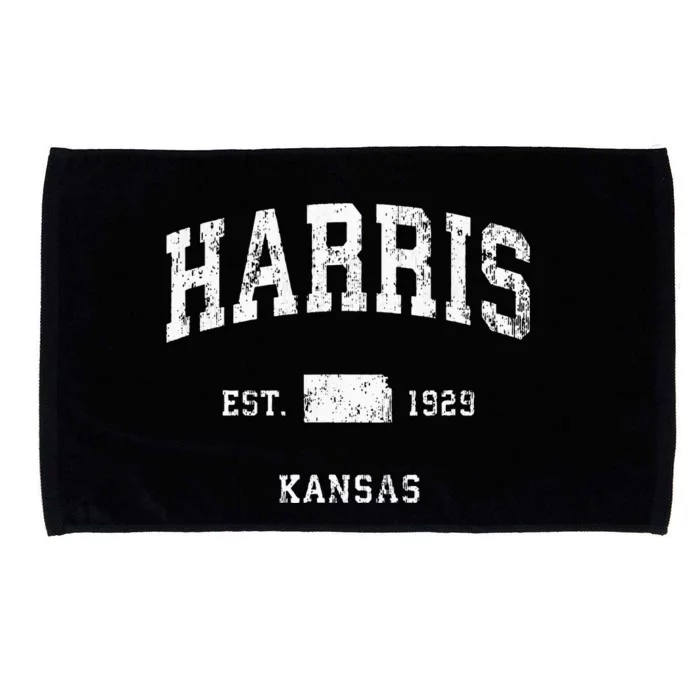 Harris Kansas Ks Vintage Athletic Sports Design Microfiber Hand Towel