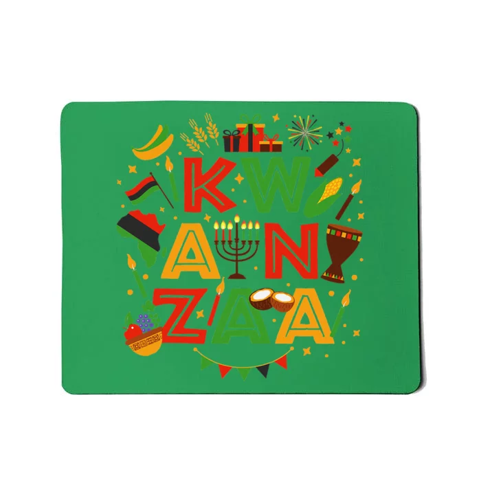 Happy Kwanzaa Kinara Candles African American Holiday Mousepad