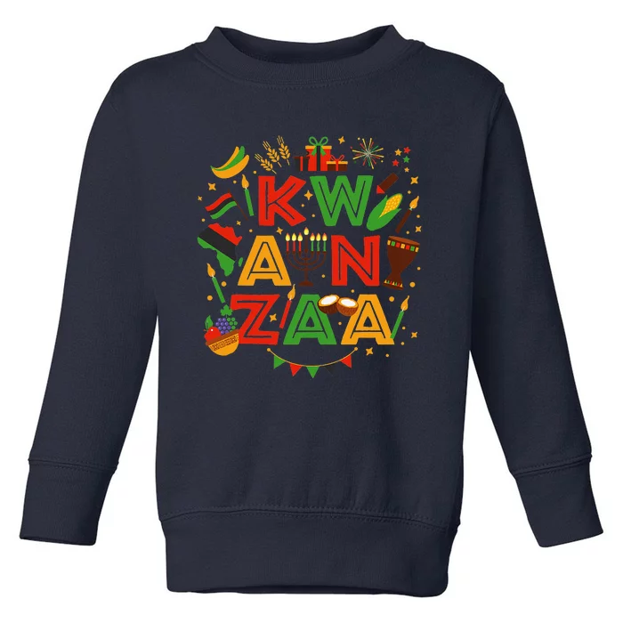 Happy Kwanzaa Kinara Candles African American Holiday Toddler Sweatshirt