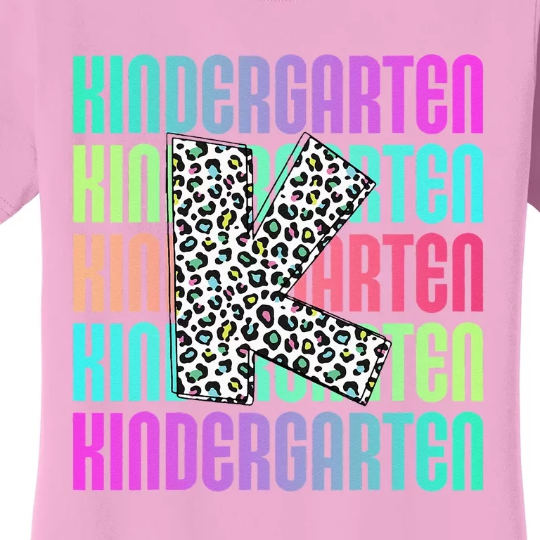 Hello Kindergarten Leopard Back To School Teacher Student Women's T-Shirt