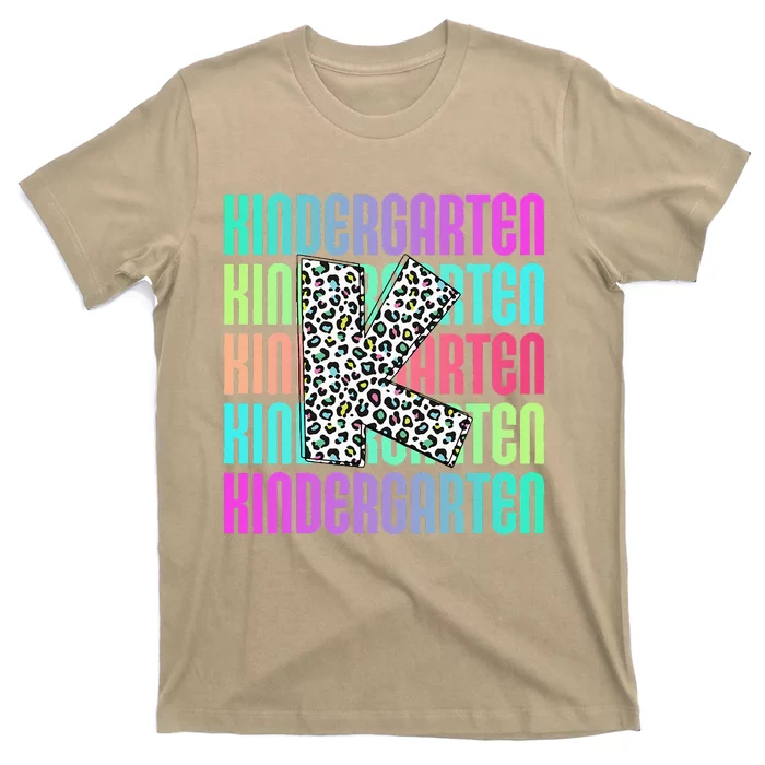 Hello Kindergarten Leopard Back To School Teacher Student T-Shirt