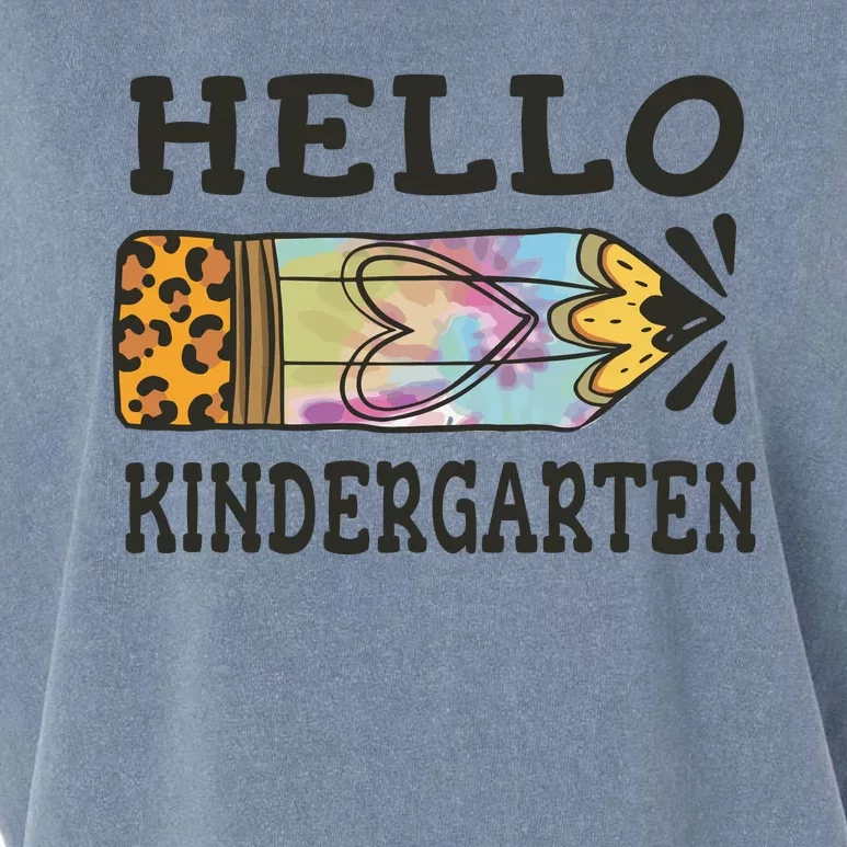 Hello Kindergarten Leopard Tie Dye Pencil Garment-Dyed Women's Muscle Tee