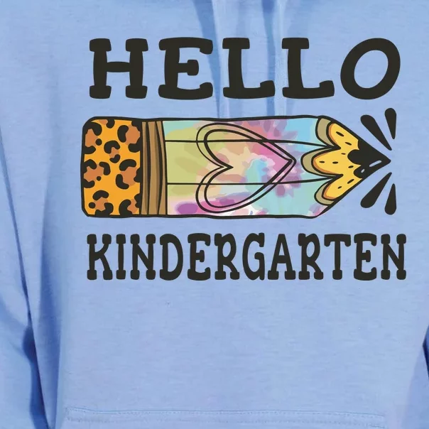 Hello Kindergarten Leopard Tie Dye Pencil Unisex Surf Hoodie