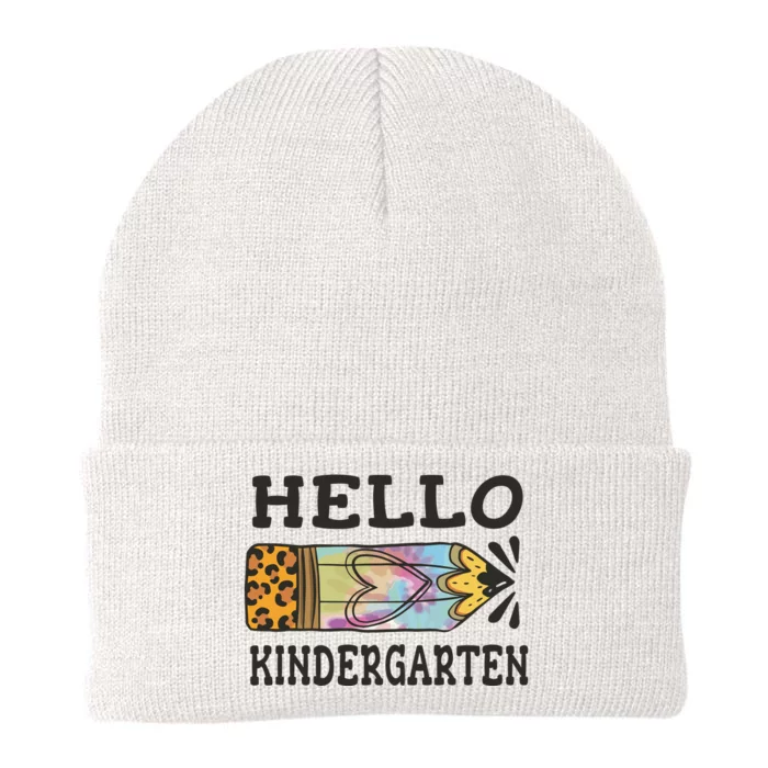 Hello Kindergarten Leopard Tie Dye Pencil Knit Cap Winter Beanie