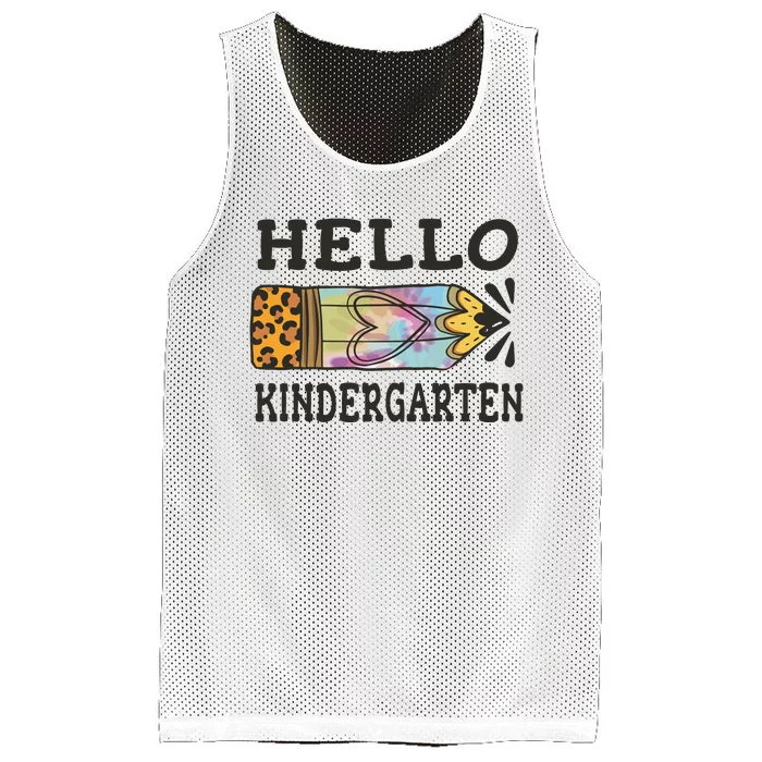 Hello Kindergarten Leopard Tie Dye Pencil Mesh Reversible Basketball Jersey Tank