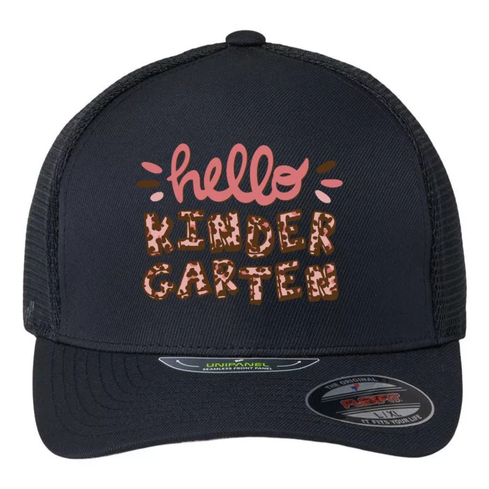 Hello Kindergarten Leopard Cute Flexfit Unipanel Trucker Cap