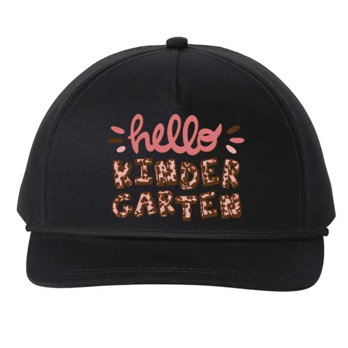 Hello Kindergarten Leopard Cute Snapback Five-Panel Rope Hat