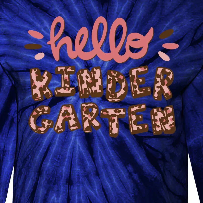 Hello Kindergarten Leopard Cute Tie-Dye Long Sleeve Shirt