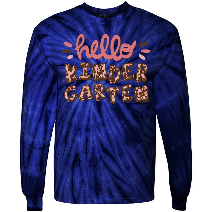 Hello Kindergarten Leopard Cute Tie-Dye Long Sleeve Shirt