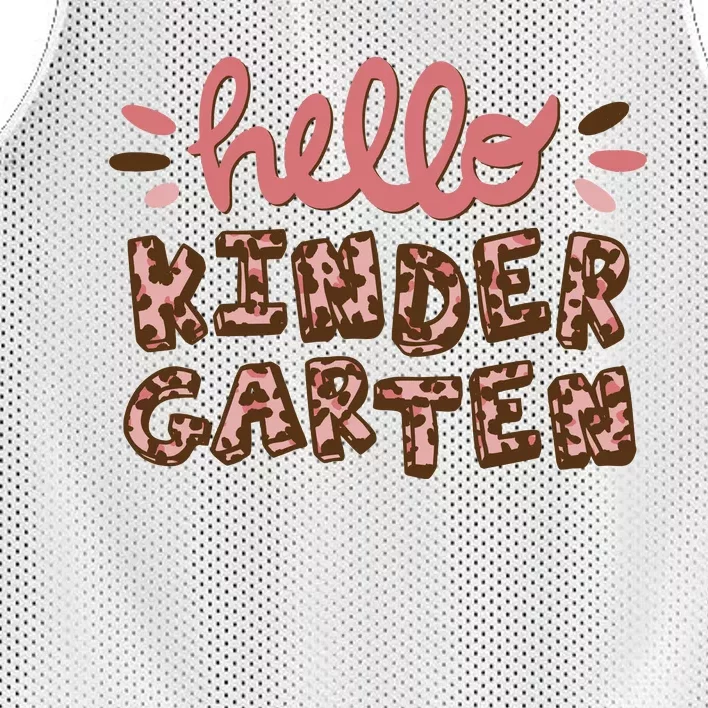 Hello Kindergarten Leopard Cute Mesh Reversible Basketball Jersey Tank