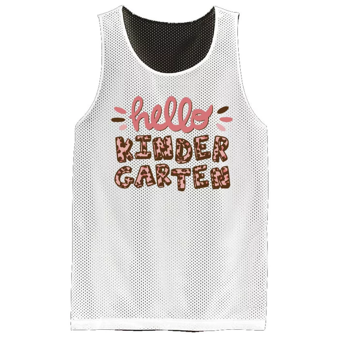 Hello Kindergarten Leopard Cute Mesh Reversible Basketball Jersey Tank