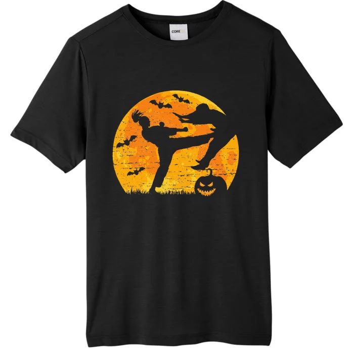 Halloween Kickboxing Martial Arts Full Moon Pumpkin Vintage ChromaSoft Performance T-Shirt