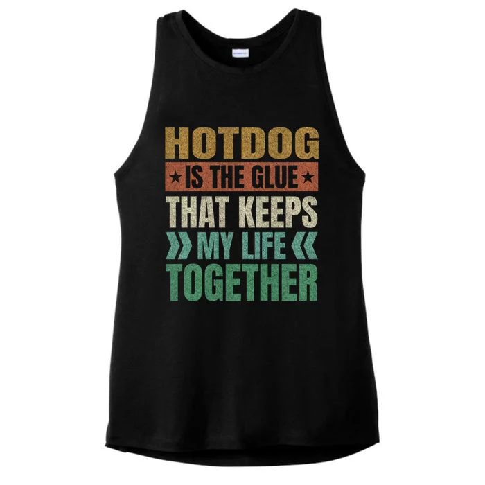 Hotdog Keeps My Life Together Sausage Funny Meat Lover Humor Gift Ladies Tri-Blend Wicking Tank