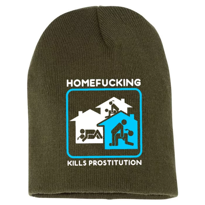 Homefucking Kills Prostitution Short Acrylic Beanie