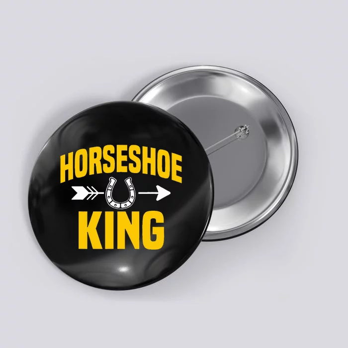 Horseshoe King Pitching Horse Lover Ferrier Button