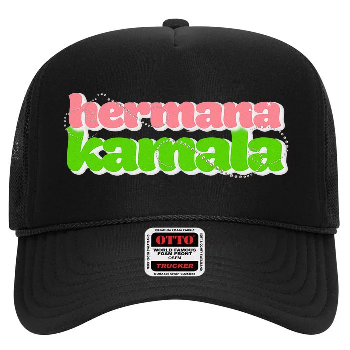 Hermana Kamala Pearlie Girlie Billionisa Boutique High Crown Mesh Trucker Hat