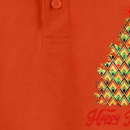 Happy Kwanzaa Pattern Christmas Tree Dry Zone Grid Performance Polo