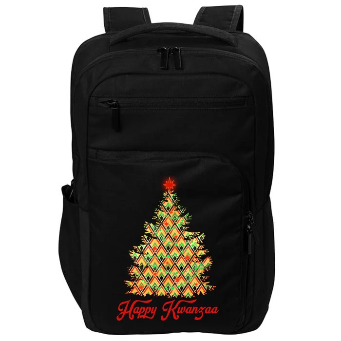 Happy Kwanzaa Pattern Christmas Tree Impact Tech Backpack