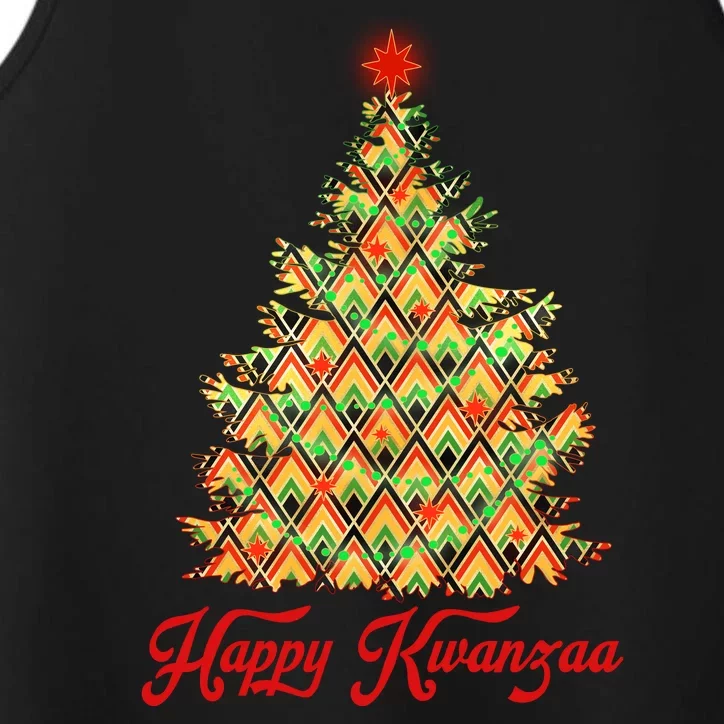 Happy Kwanzaa Pattern Christmas Tree Performance Tank