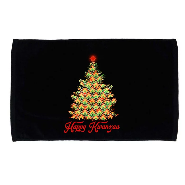 Happy Kwanzaa Pattern Christmas Tree Microfiber Hand Towel