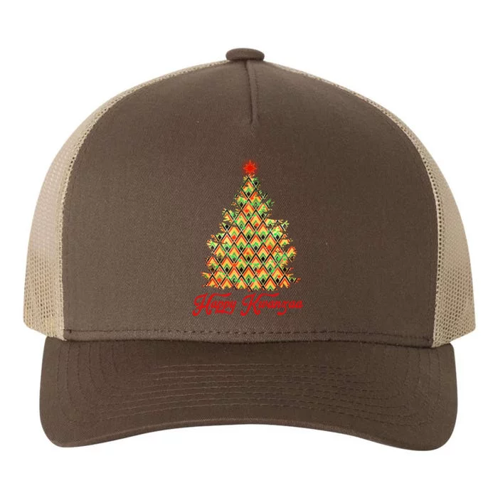 Happy Kwanzaa Pattern Christmas Tree Yupoong Adult 5-Panel Trucker Hat