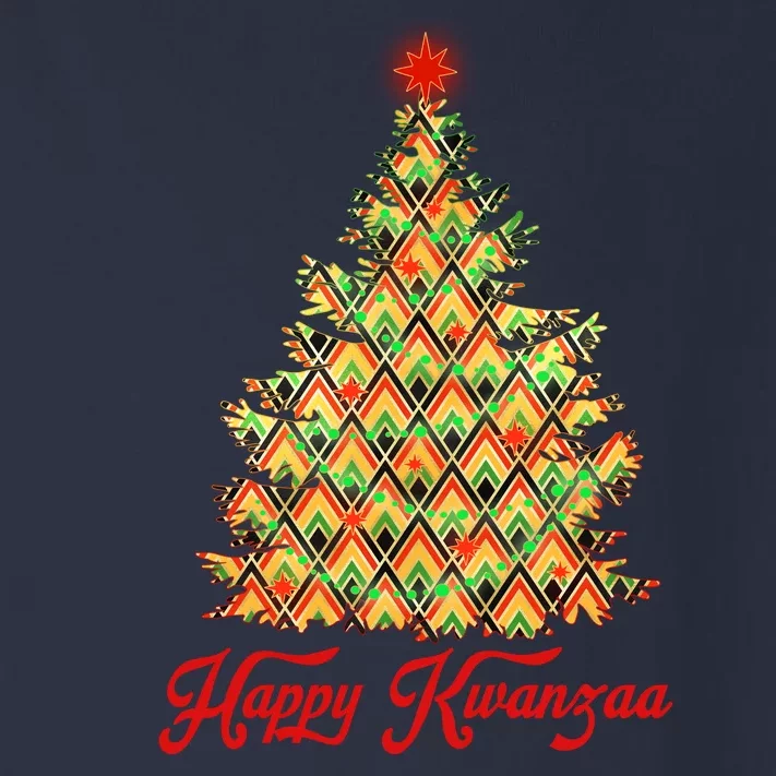 Happy Kwanzaa Pattern Christmas Tree Toddler Long Sleeve Shirt