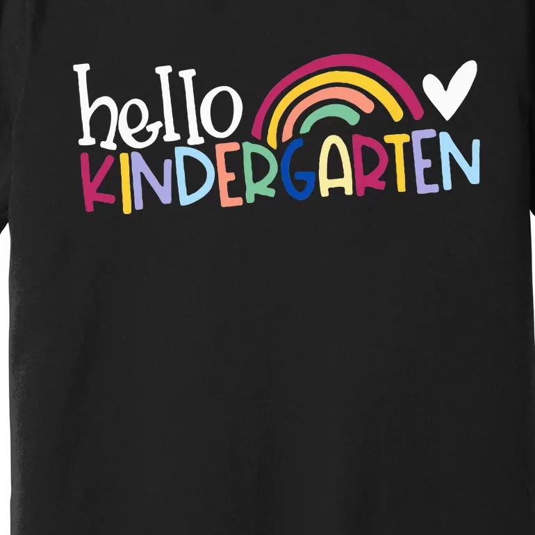 Hello Kindergarten Rainbow Back To School Premium T-Shirt