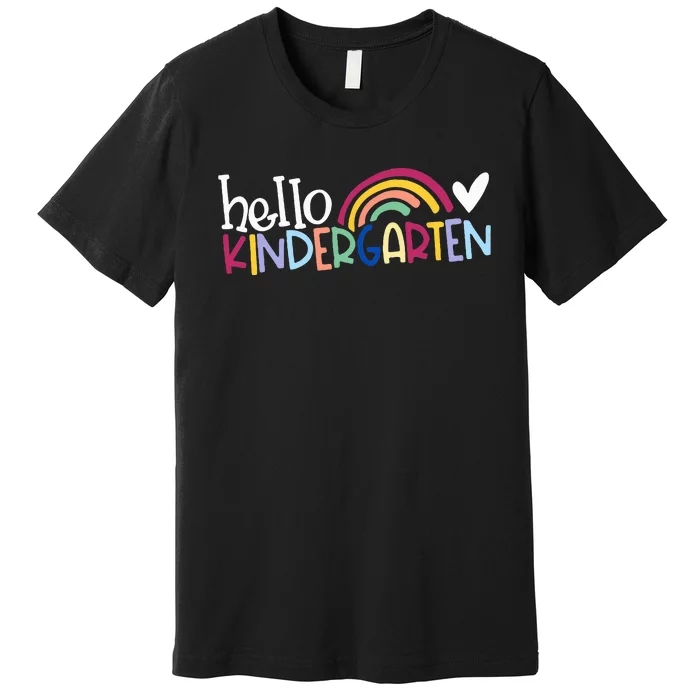 Hello Kindergarten Rainbow Back To School Premium T-Shirt