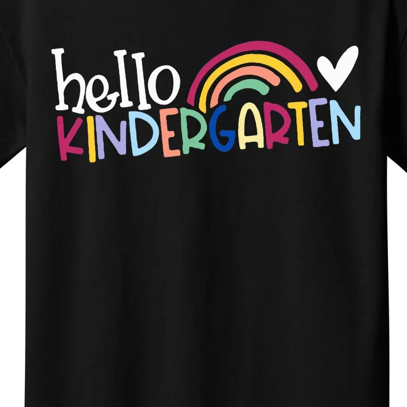 Hello Kindergarten Rainbow Back To School Kids T-Shirt