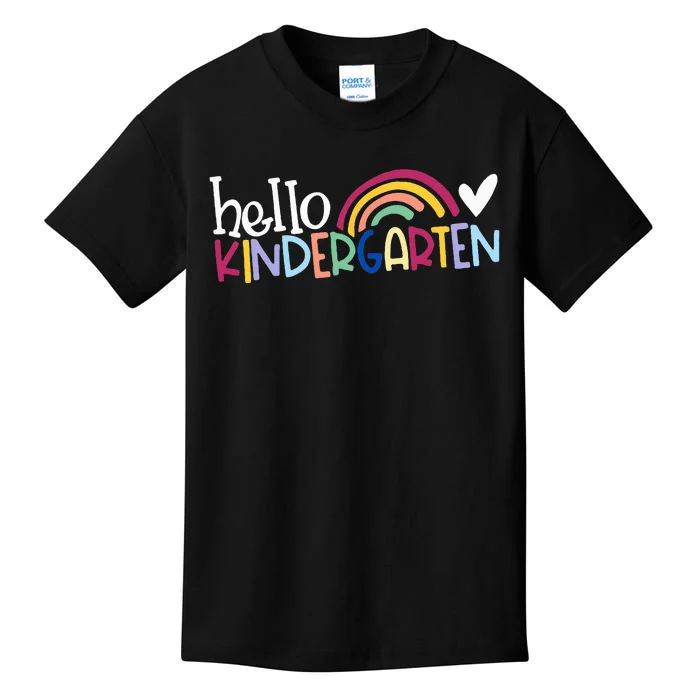 Hello Kindergarten Rainbow Back To School Kids T-Shirt