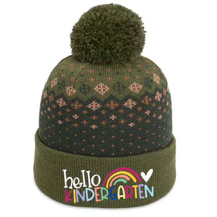 Hello Kindergarten Rainbow Back To School The Baniff Cuffed Pom Beanie