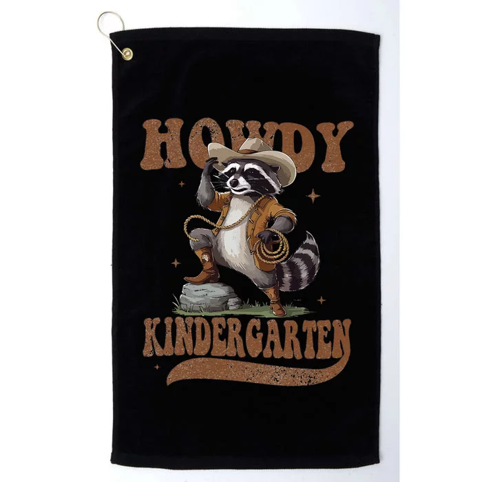 Howdy Kindergarten Raccoon Cowboy Western Back To School Gift Platinum Collection Golf Towel