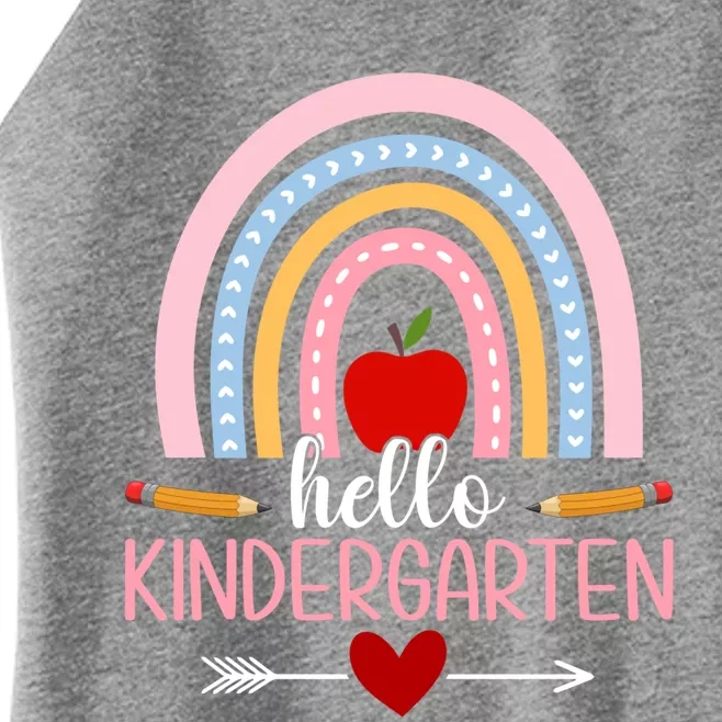 Hello Kindergarten Rainbow Back To School Team Kindergarten Gift Women’s Perfect Tri Rocker Tank