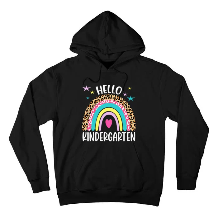 Hello Kindergarten Rainbow Back To School Teacher Student Tall Hoodie