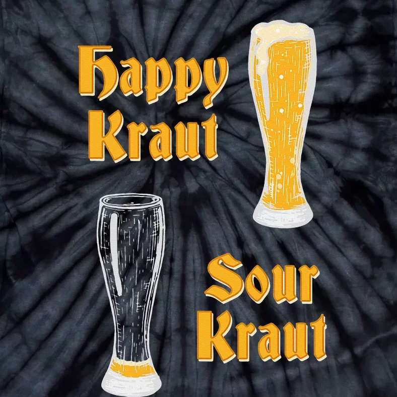 Happy Kraut Sour Kraut Funny Oktoberfest with Empty Pint Tie-Dye T-Shirt