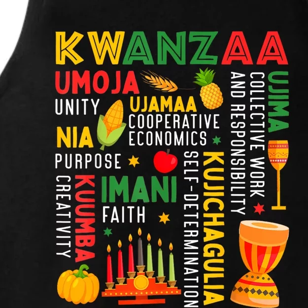 Happy Kwanzaa Seven Principles Of Kwanzaa Ladies Tri-Blend Wicking Tank