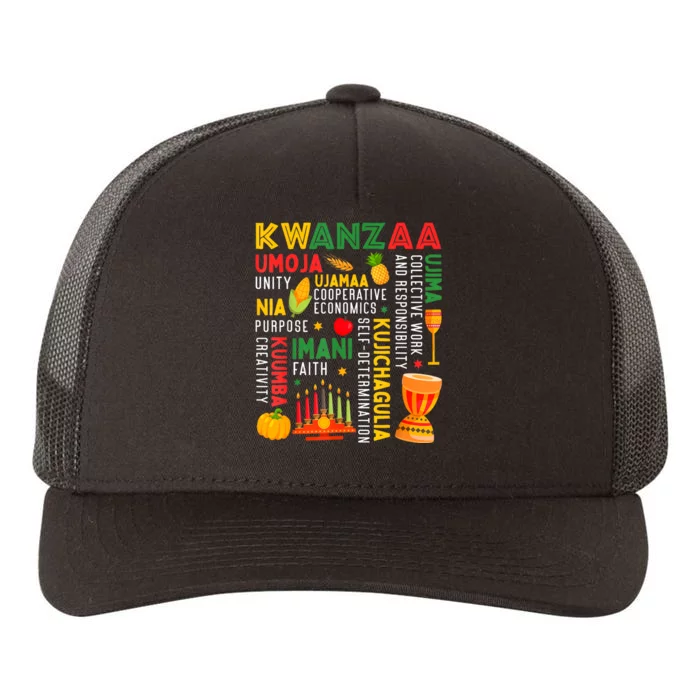 Happy Kwanzaa Seven Principles Of Kwanzaa Yupoong Adult 5-Panel Trucker Hat