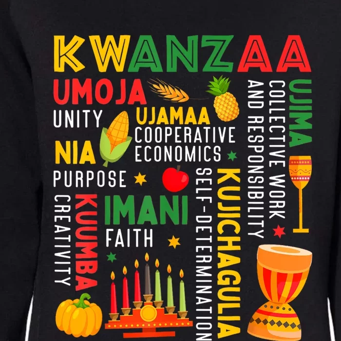 Happy Kwanzaa Seven Principles Of Kwanzaa Womens California Wash Sweatshirt