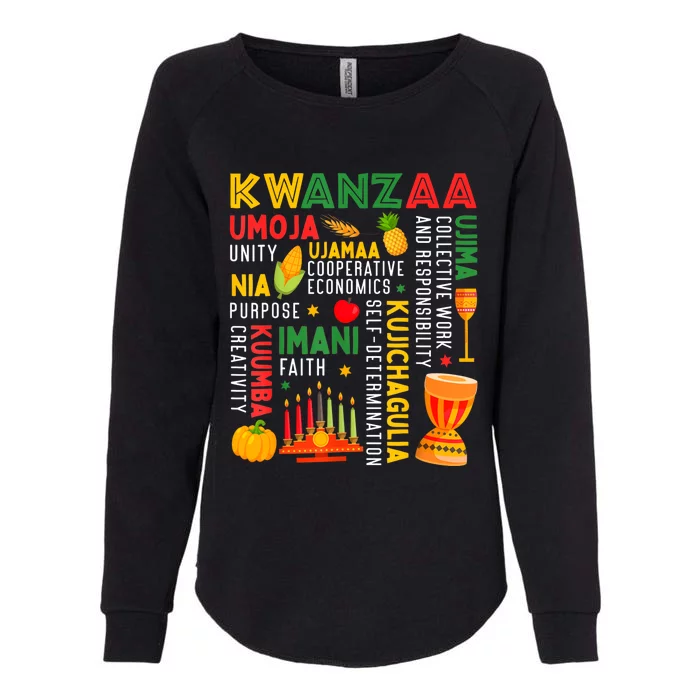 Happy Kwanzaa Seven Principles Of Kwanzaa Womens California Wash Sweatshirt