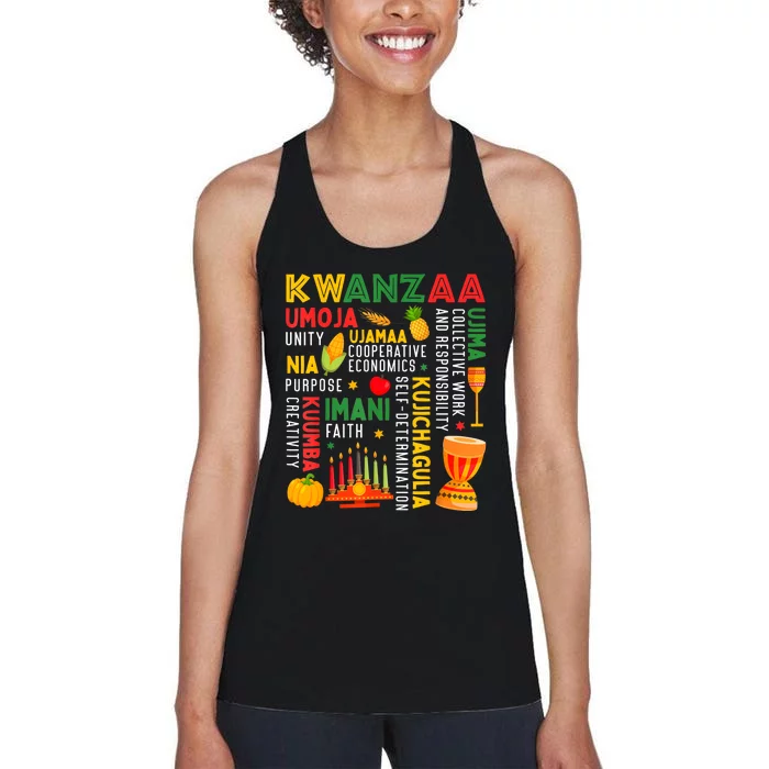 Happy Kwanzaa Seven Principles Of Kwanzaa Women's Racerback Tank