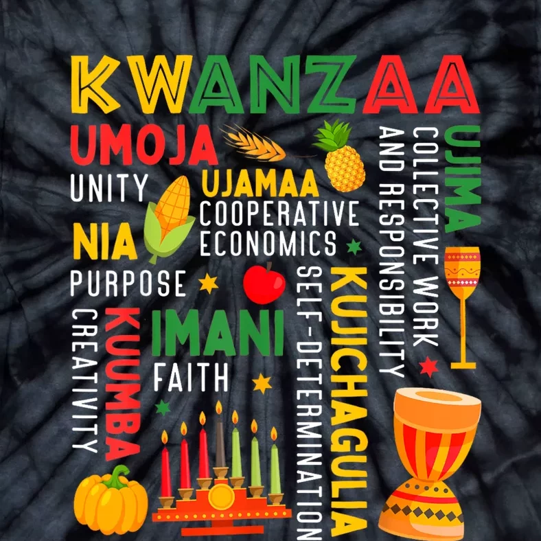 Happy Kwanzaa Seven Principles Of Kwanzaa Tie-Dye T-Shirt