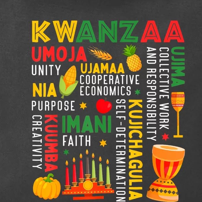 Happy Kwanzaa Seven Principles Of Kwanzaa Zip Tote Bag