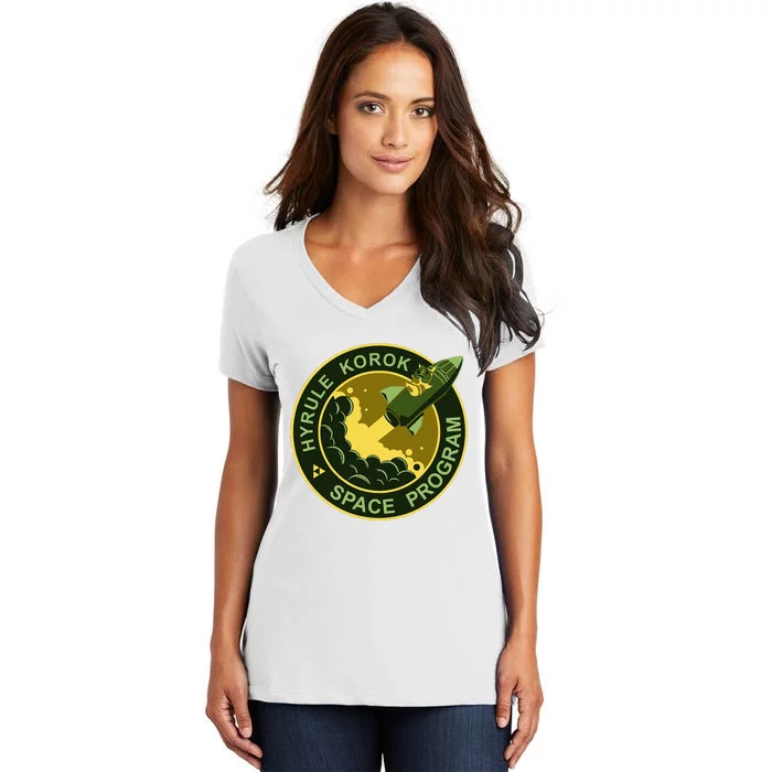 Hyrule Korok Space Program Funny Space Exploration Women's V-Neck T-Shirt