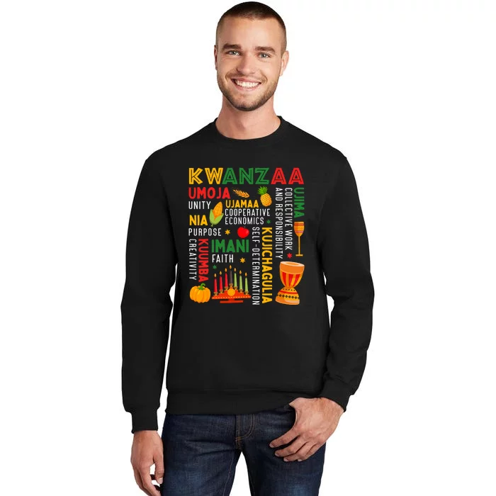 Happy Kwanzaa Seven Principles Of Kwanzaa Tall Sweatshirt