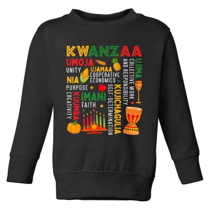 Happy Kwanzaa Seven Principles Of Kwanzaa Toddler Sweatshirt