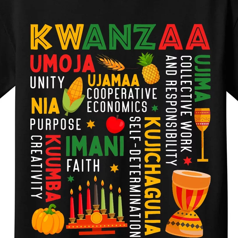 Happy Kwanzaa Seven Principles Of Kwanzaa Kids T-Shirt