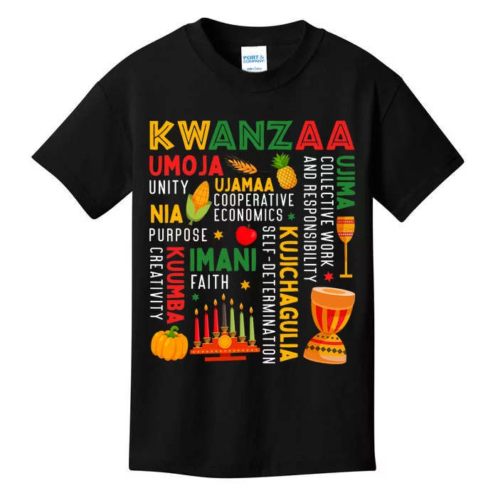 Happy Kwanzaa Seven Principles Of Kwanzaa Kids T-Shirt